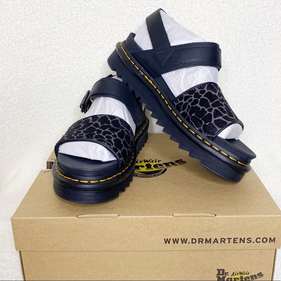 Dr. Martens Shoes - {Dr. Marten’s} Voss giraffe print hair-on sandals